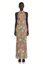 Violette Nude Halterneck Maxi Dress with 3D Florals