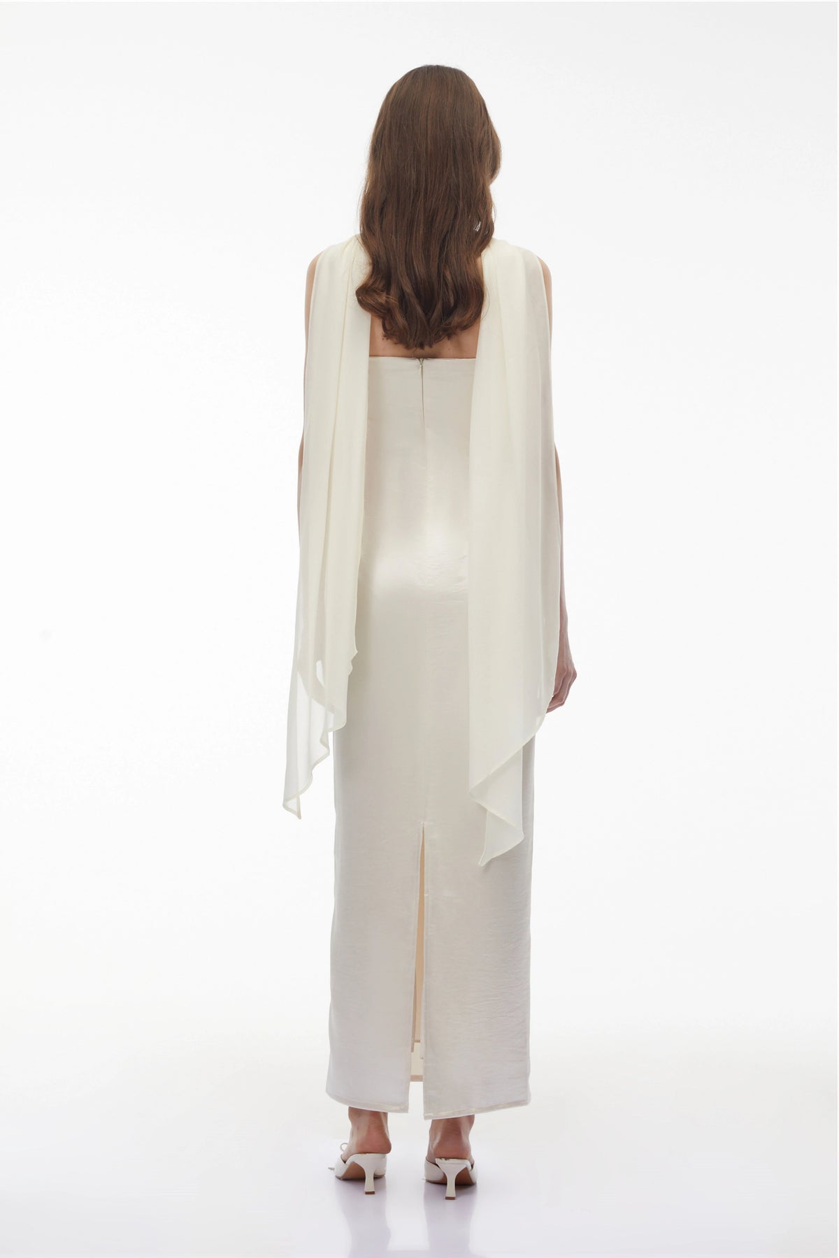 Vivienne White Off Shoulder Sequin Maxi Dress