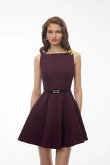 Willow Purple Sleeveless Pleated Mini Dress