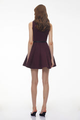 Willow Purple Sleeveless Pleated Mini Dress