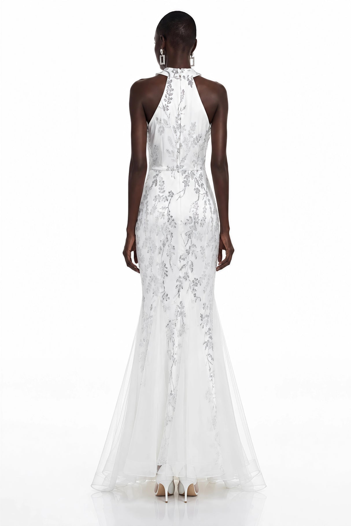 Willow White Sequin Sleeveless Maxi Dress