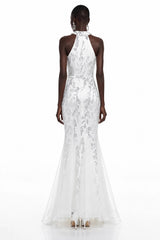 Willow White Sequin Sleeveless Maxi Dress