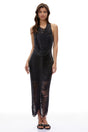 Wilma Black Halterneck Fringe Maxi Dress