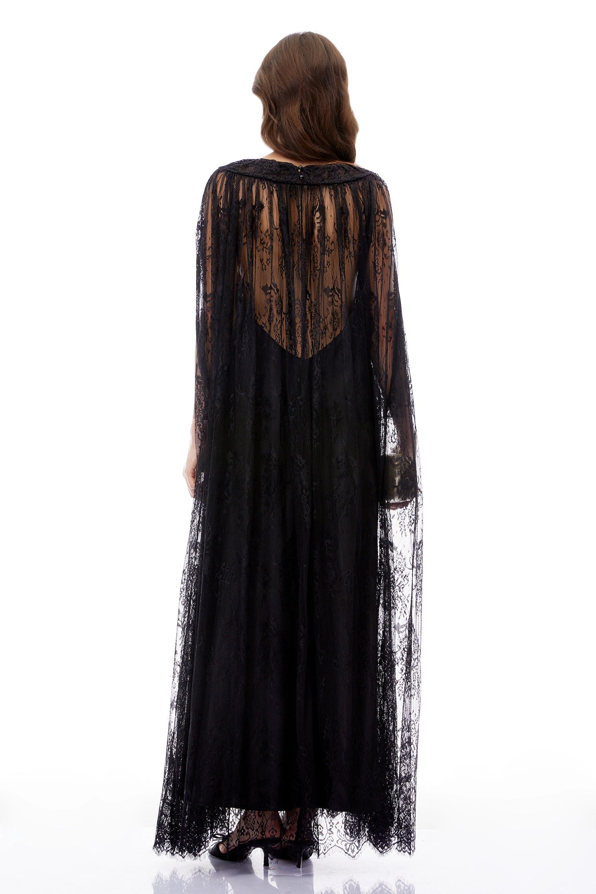 Wren Black SemiSheer Lace Maxi Dress