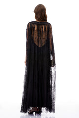 Wren Black SemiSheer Lace Maxi Dress