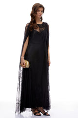 Wren Black SemiSheer Lace Maxi Dress