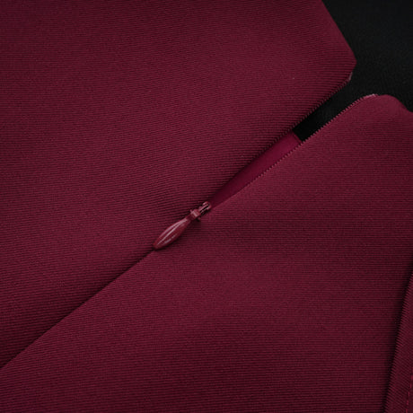 Wren Burgundy Asymmetrical Cape Maxi Dress