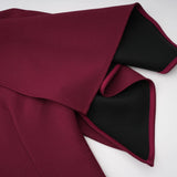 Wren Burgundy Asymmetrical Cape Maxi Dress