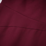 Wren Burgundy Asymmetrical Cape Maxi Dress
