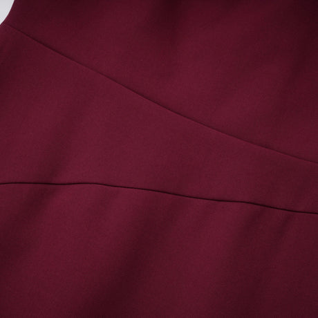 Guenda Maxi Dress Burgundy Asymmetrical Cape