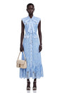 Xanthe Blue Floral Lace Sleeveless Maxi Dress
