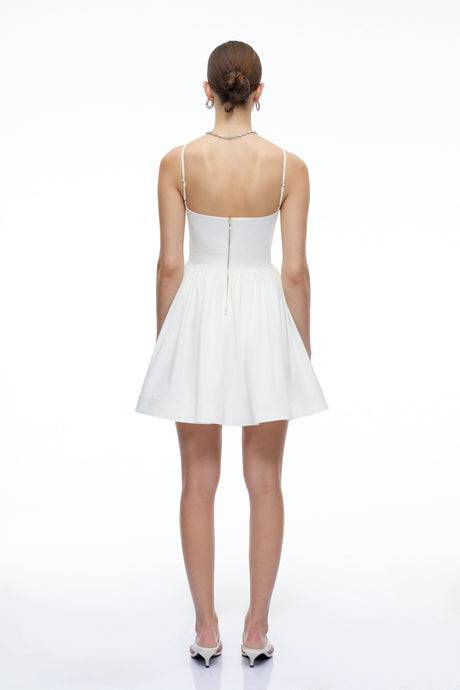 Remi Mini Dress White Floral Square Neck