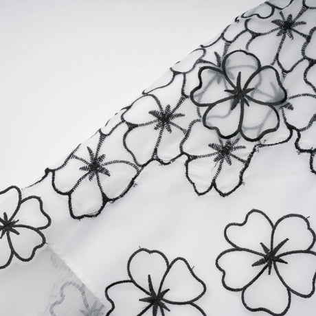 Yaelle White Floral Appliqué Tulle Midi Dress