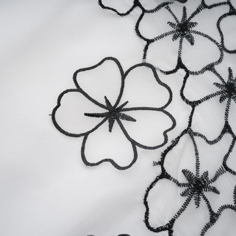 Yaelle White Floral Appliqué Tulle Midi Dress