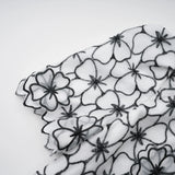 Yaelle White Floral Appliqué Tulle Midi Dress