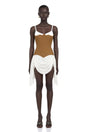 Annetta Mini Dress Brown Bustier Panel