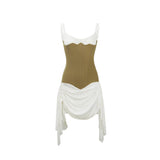 Charleigh Mini Dress Brown Bustier Panel