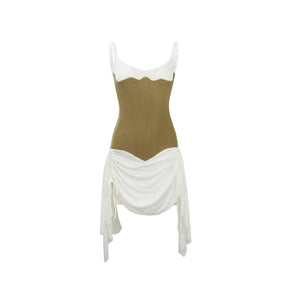 Charleigh Mini Dress Brown Bustier Panel