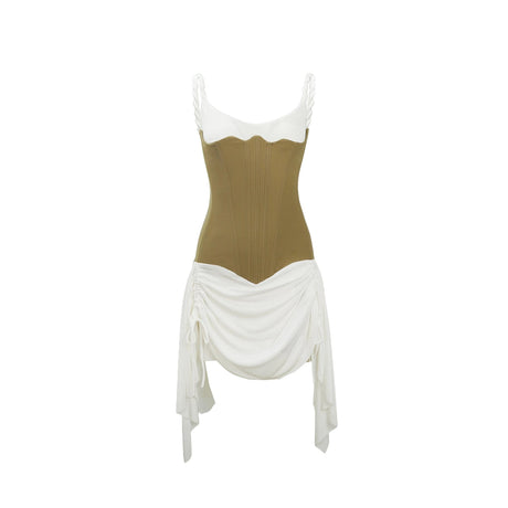 Charleigh Mini Dress Brown Bustier Panel