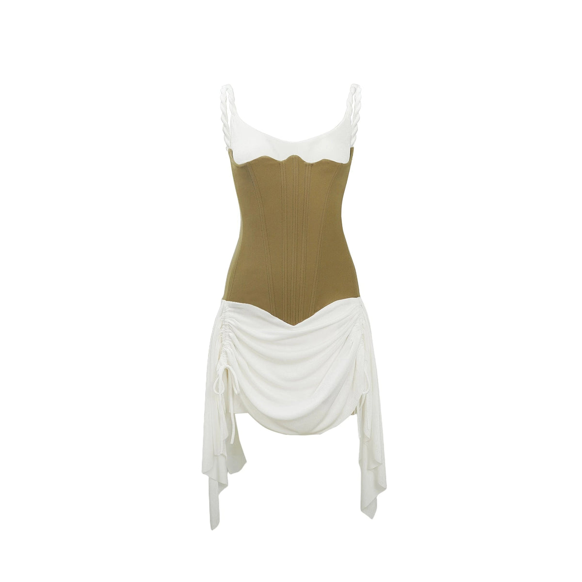 Rachel Mini Dress Brown Bustier Panel