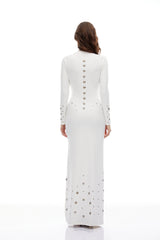 Charlotte Maxi Dress High Neck Studded