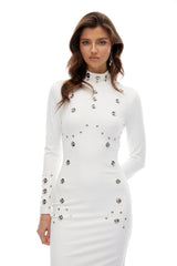 Charlotte Maxi Dress High Neck Studded