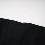 Yoliswa Black OffShoulder Maxi Dress with High Thigh Slit