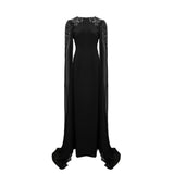 Eulalia Black Embellished Maxi Gown