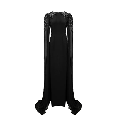 Eulalia Black Embellished Maxi Gown