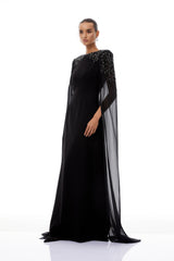 Eulalia Black Embellished Maxi Gown