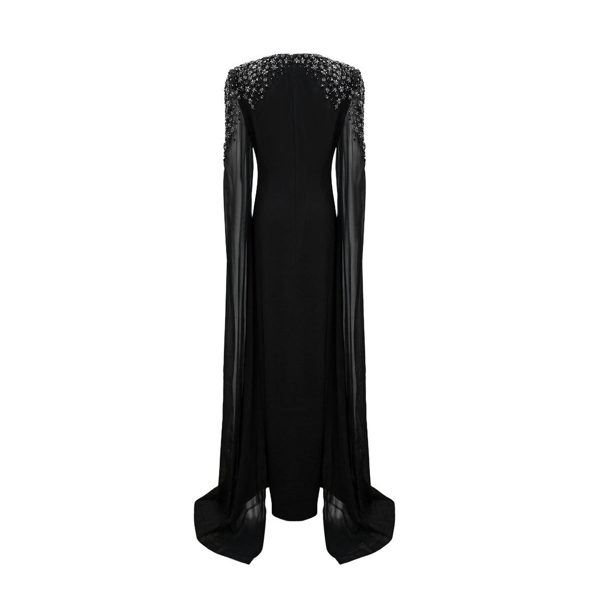 Yseult Black Embellished Maxi Gown