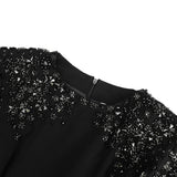 Yseult Black Embellished Maxi Gown