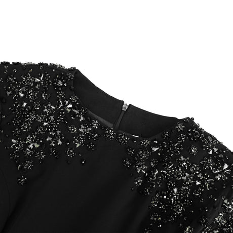 Yseult Black Embellished Maxi Gown