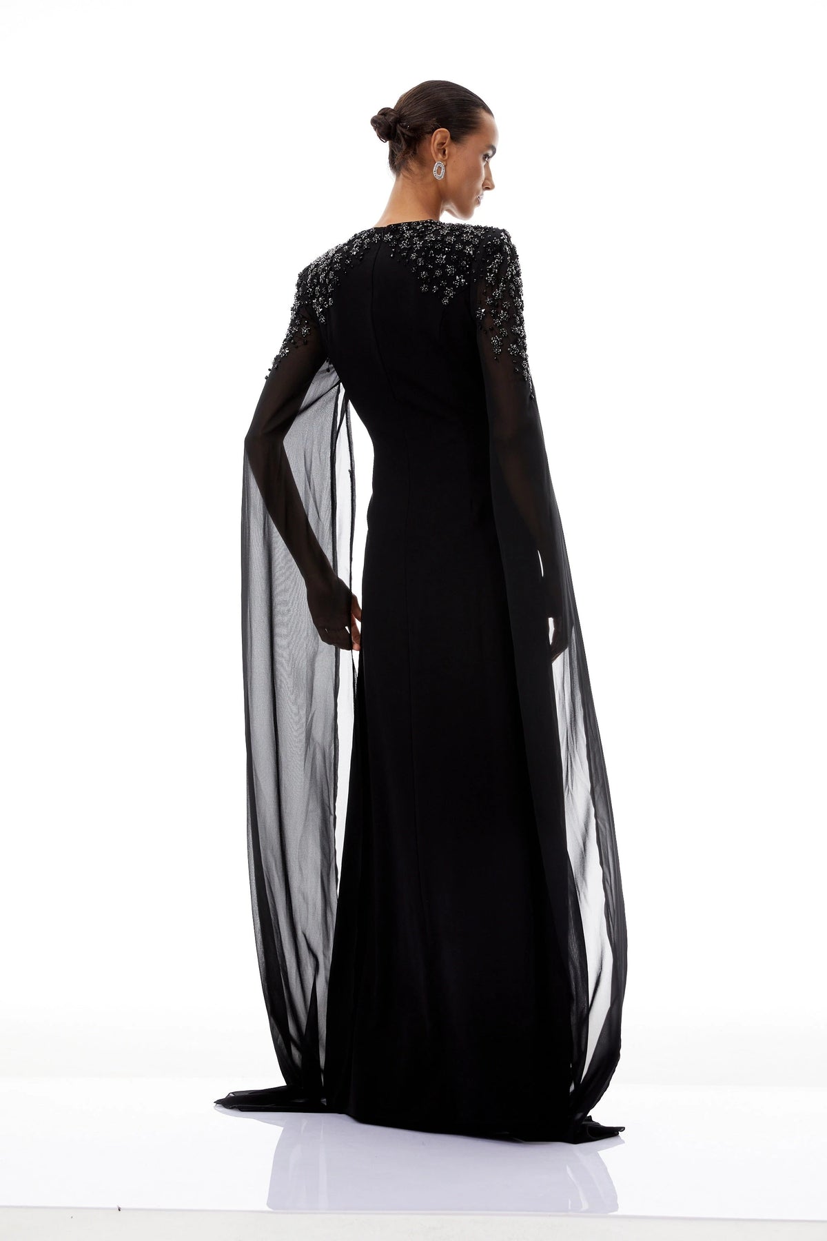 Eulalia Black Embellished Maxi Gown