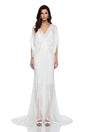 Hailey Maxi Dress White Backless Tulle Ruched