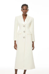 Alice Neutrals Crystal-buttoned Coat