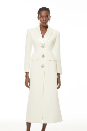 Alice Neutrals Crystal-buttoned Coat