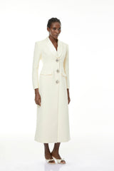 Alice Neutrals Crystal-buttoned Coat
