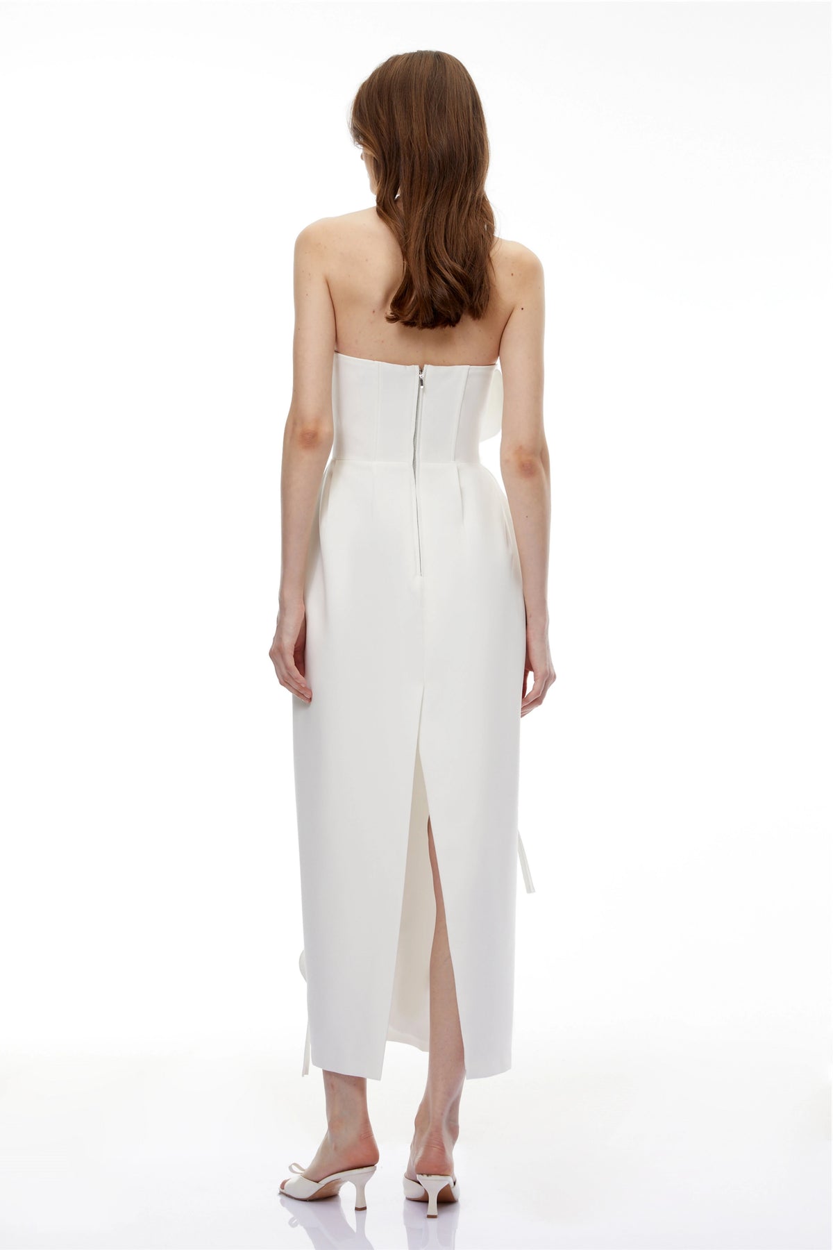 Clementina Maxi Dress White with 3D Petals