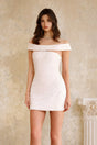 Alma Mini Dress White Off-Shoulder Ruched