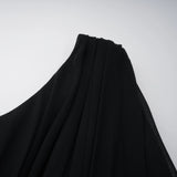 Kaitlyn Maxi Dress Black One Shoulder Cross Front Ruched