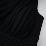 Kaitlyn Maxi Dress Black One Shoulder Cross Front Ruched