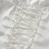 Landry Mini Dress White Ruched Ribbon Detail