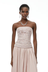 Oakley Maxi Dress Pink Off Shoulder Ruched