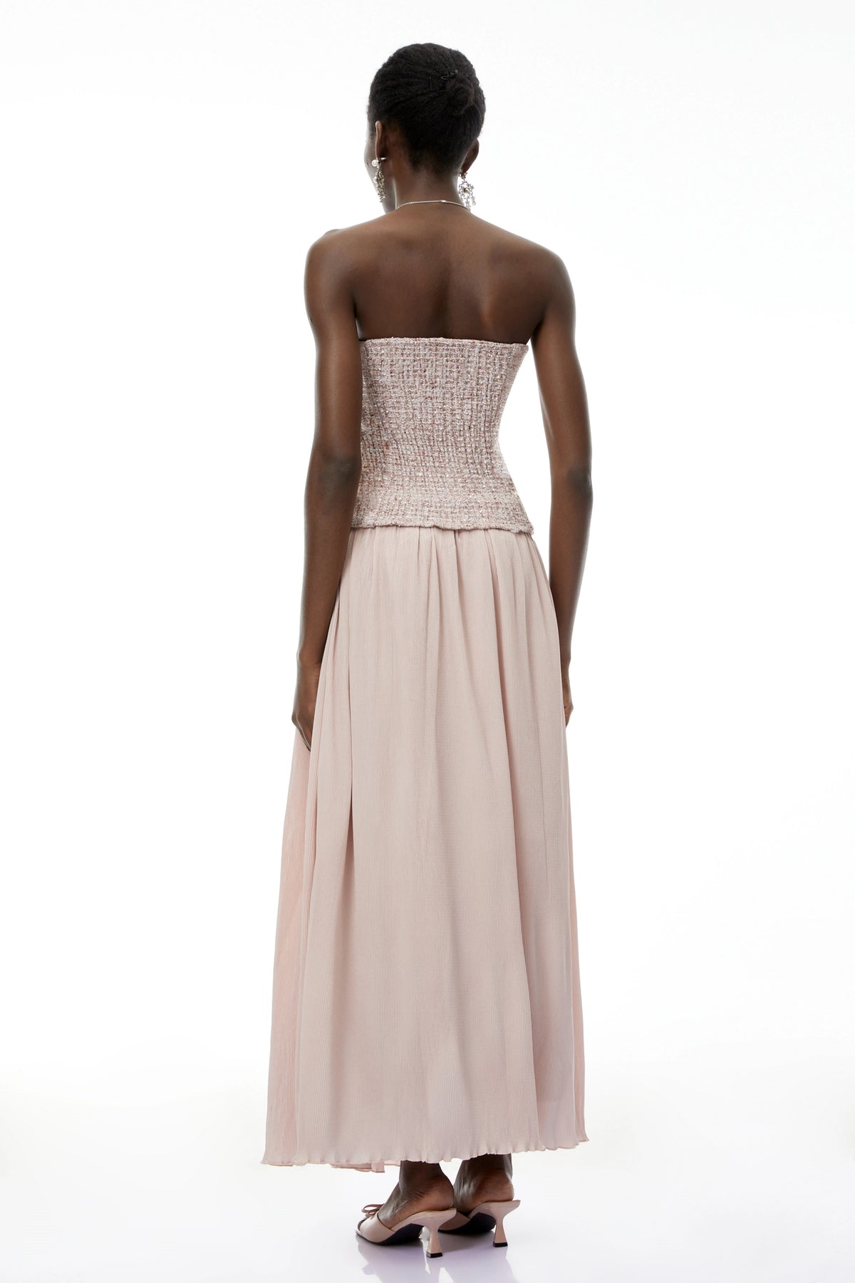Oakley Maxi Dress Pink Off Shoulder Ruched