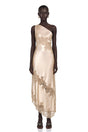 Lauretta Maxi Dress Champagne Satin with Lace Panels