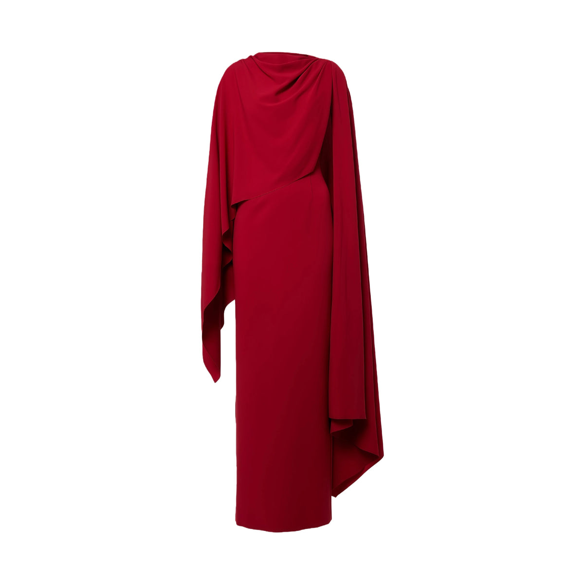 Guendalina Maxi Dress Red Draped Cape