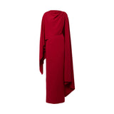 Guendalina Maxi Dress Red Draped Cape