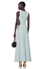 Lorelei Maxi Dress Green Cut-Out with 3D Petals