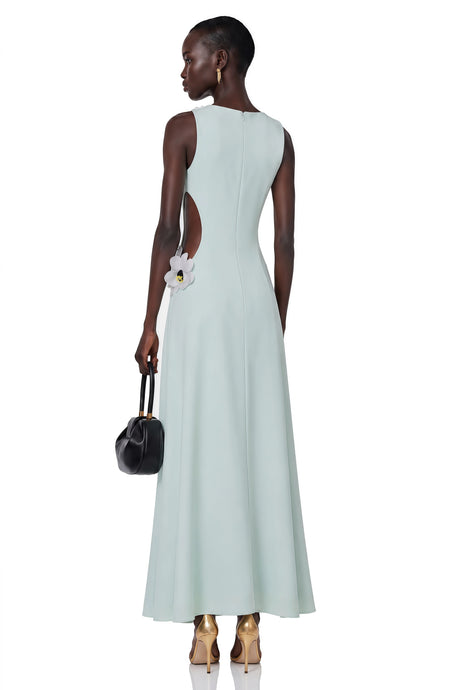 Lorelei Maxi Dress Green Cut-Out with 3D Petals